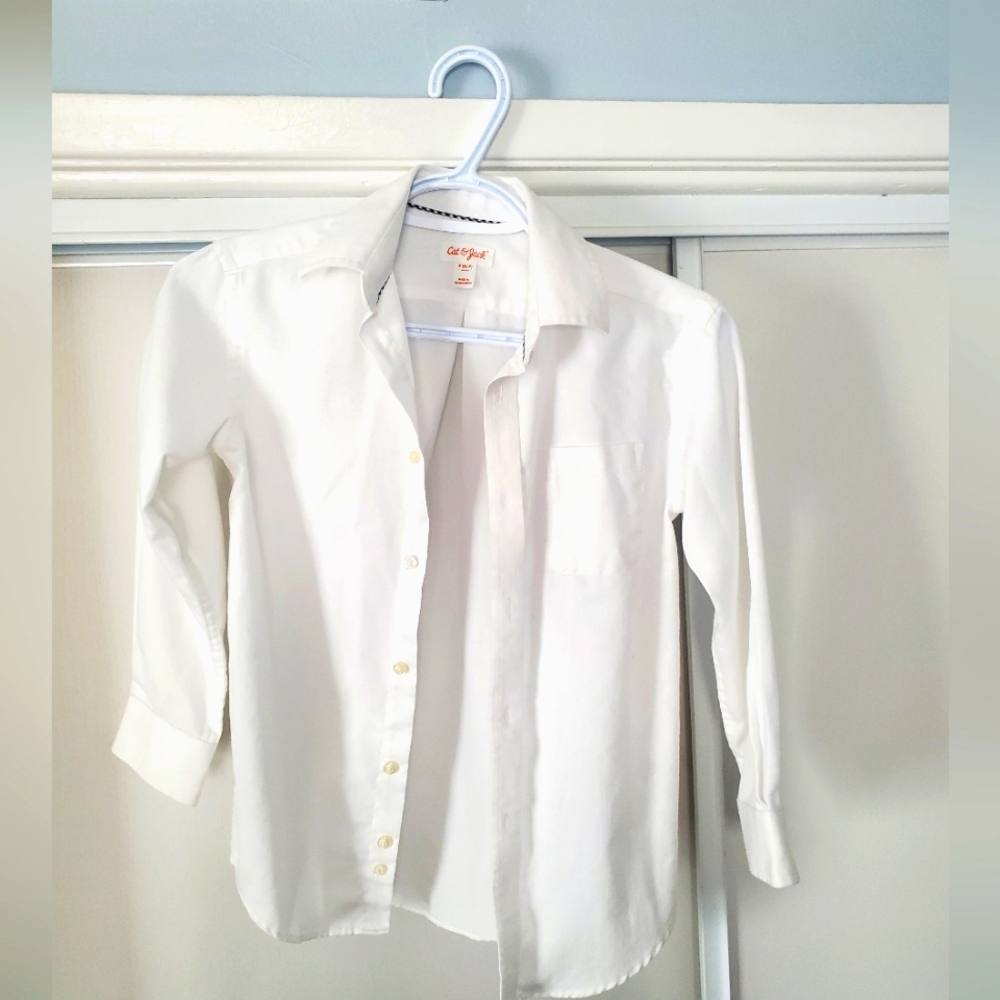 Cat & Jack™ Boy's White Long Sleeve Button-Down Shirt